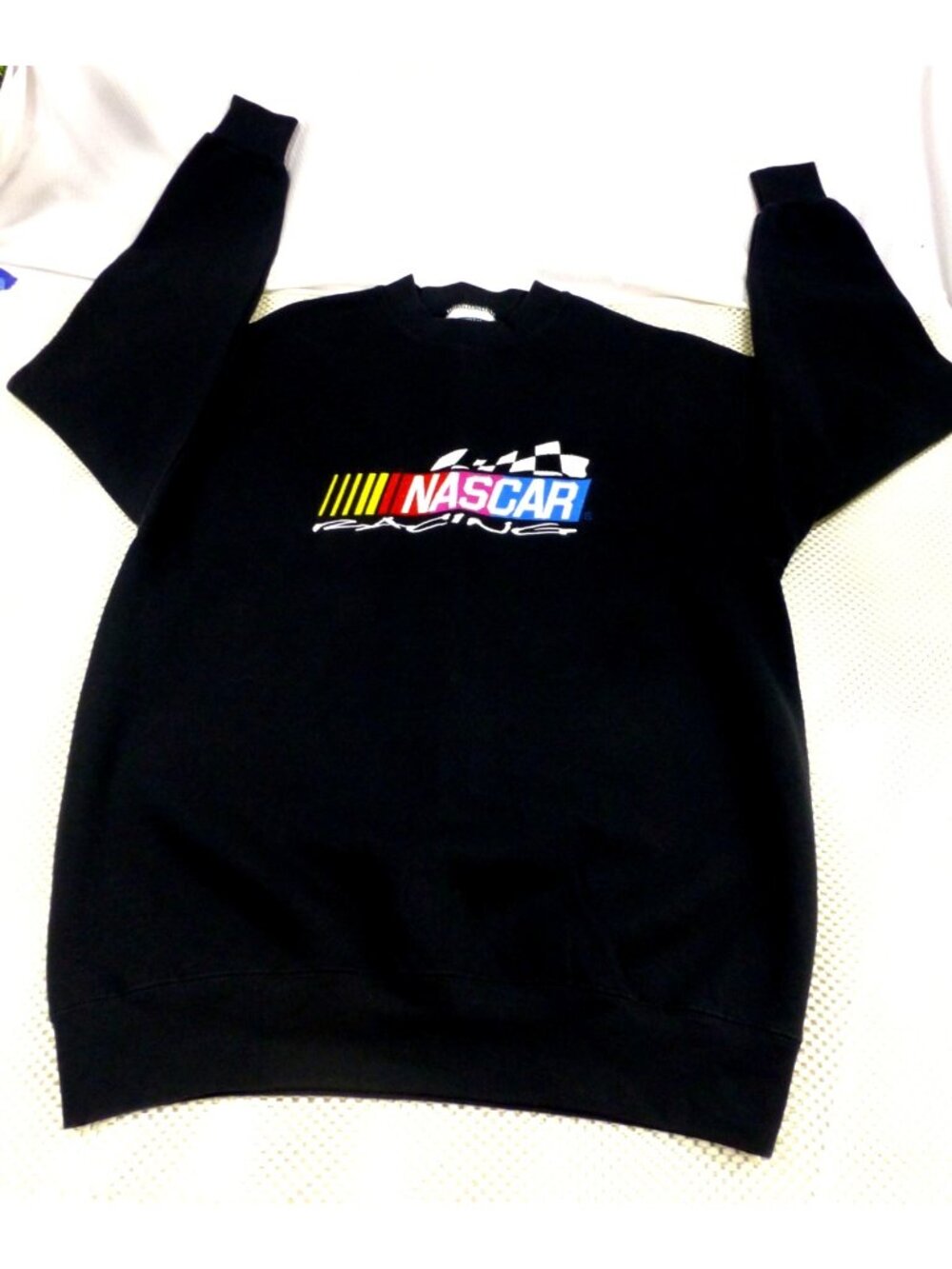 Vintage NASCAR Racing Black Embroidered Sweatshirt By Lee Heavyweight M USA Made